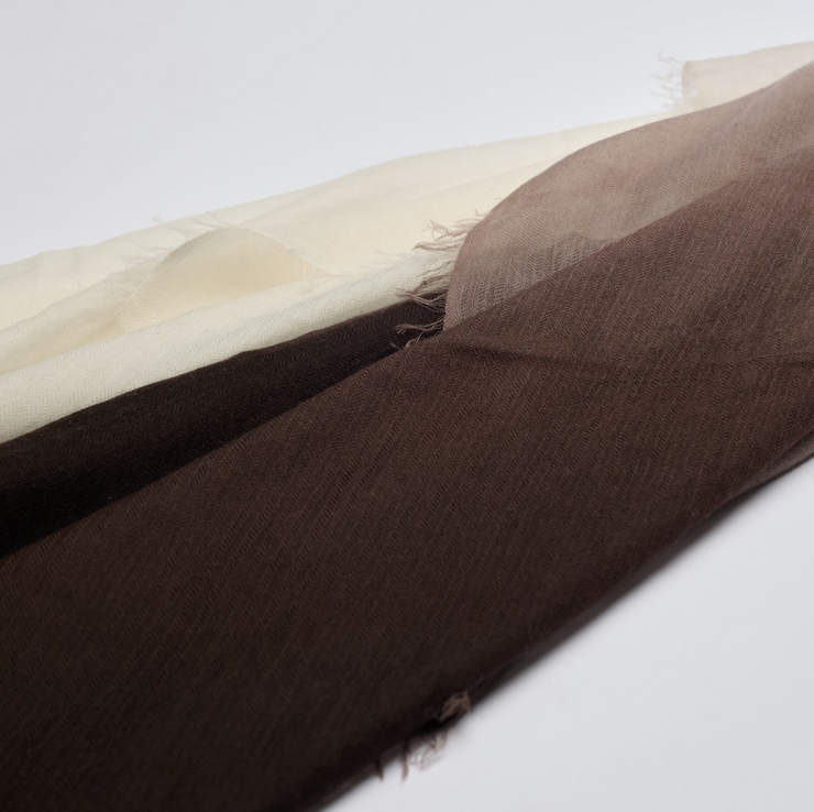 Handwoven Lightweight Shawl - Ombre Brown