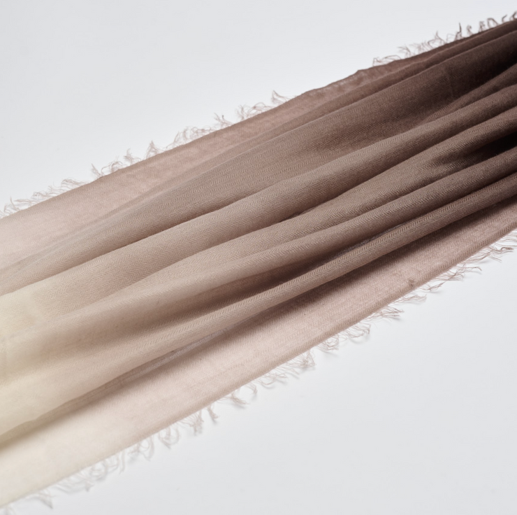 Handwoven Lightweight Shawl - Ombre Brown