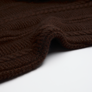 Cable Turtle Neck Jumper - Chocolate Brown Marl