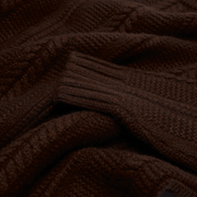 Cable Turtle Neck Jumper - Chocolate Brown Marl