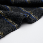 Oversized Cashmere Roll Neck - Charcoal Stripes