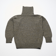 Oversized Cashmere Roll Neck - Olive Marl