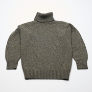 Oversized Cashmere Roll Neck - Olive Marl