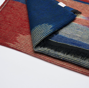 Double Sided Aztec Design Green/Red & Navy Cashmere/Wool Blend Blanket