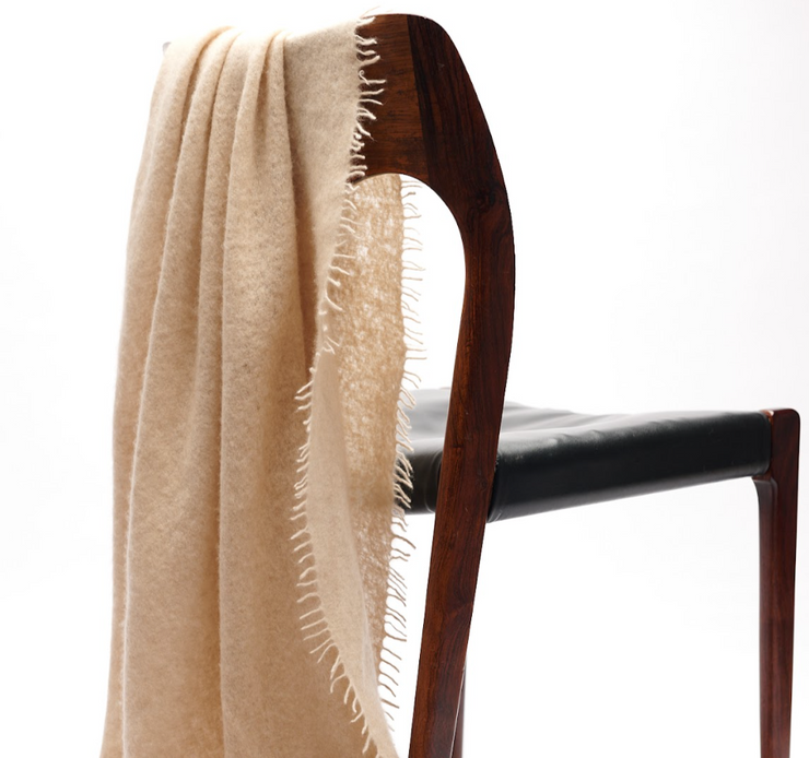 Handwoven Shawl - Light Natural Undyed