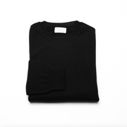 Summer Weight Crew Neck Cashmere Jumper - Black