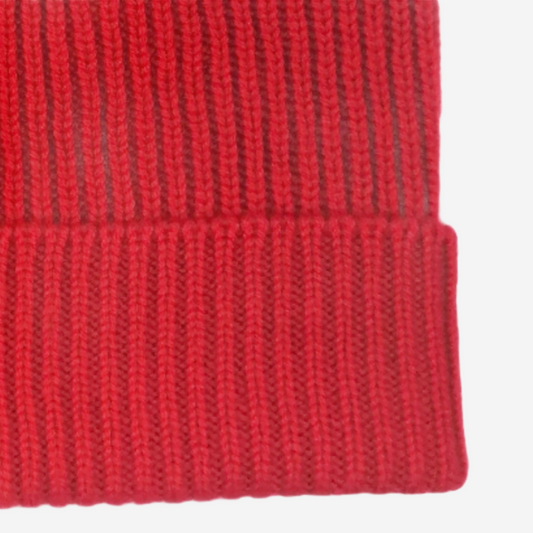 Red Classic Ribbed Beanie