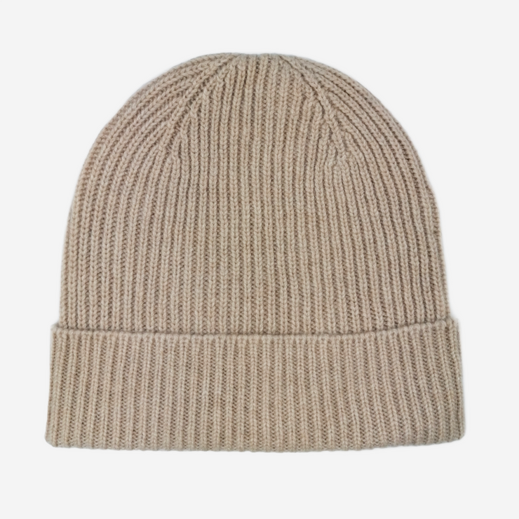 Oatmeal 3 Ply Classic Ribbed Beanie