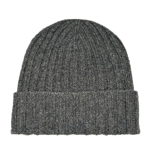 Grey Wide Ribbed Beanie