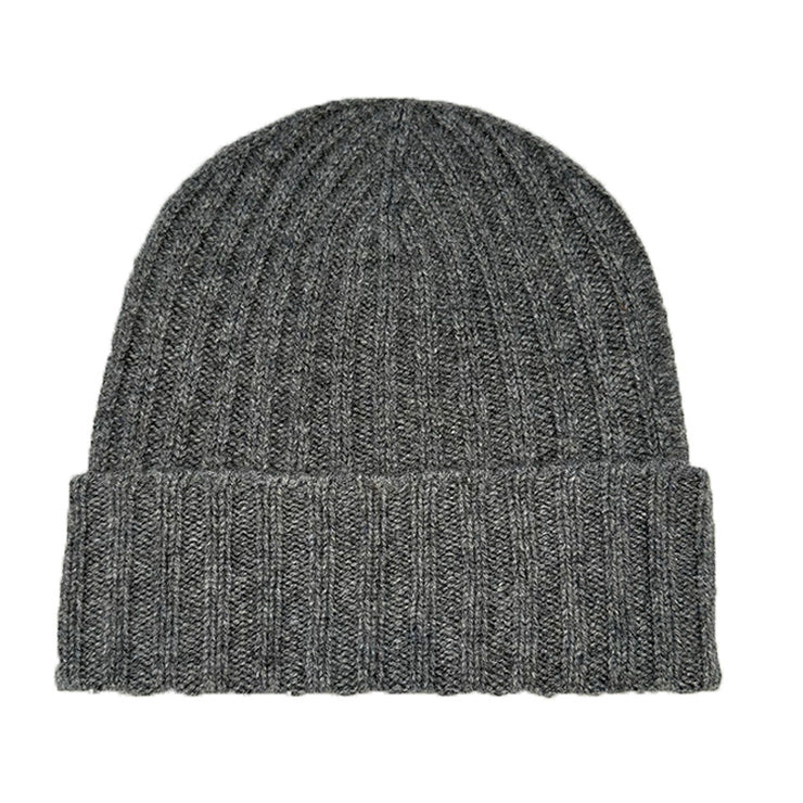 Mid Grey 3 Ply Wide Ribbed Beanie