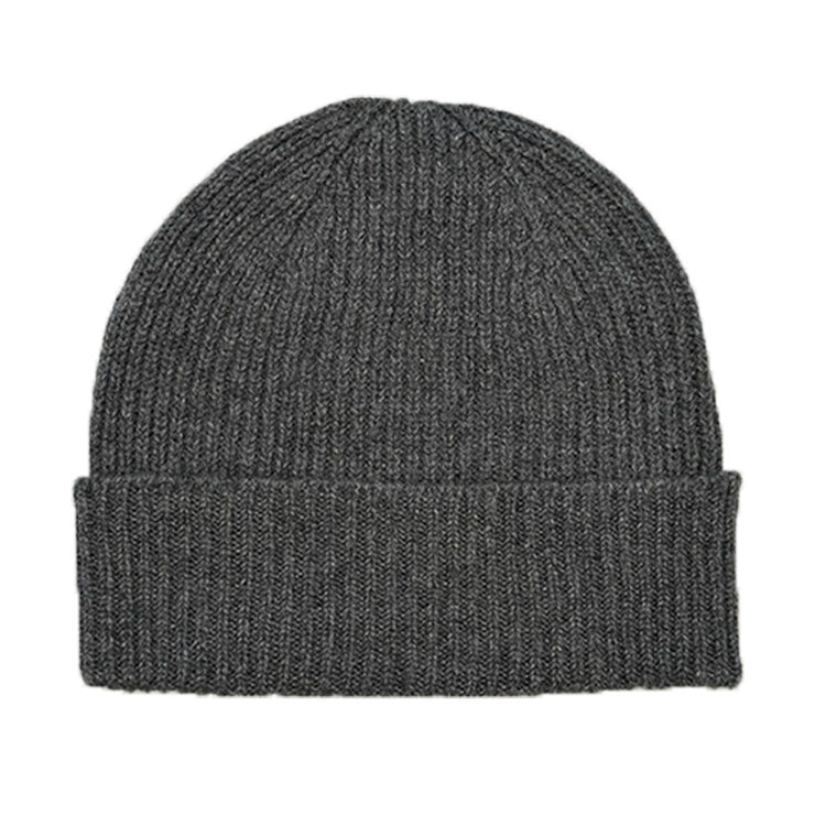 Mid Grey 3 Ply Classic Ribbed Beanie