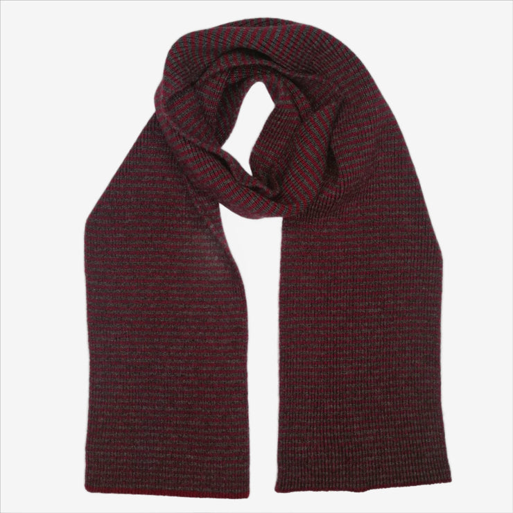 Claret & Charcoal 5 ply Cashmere Scarf