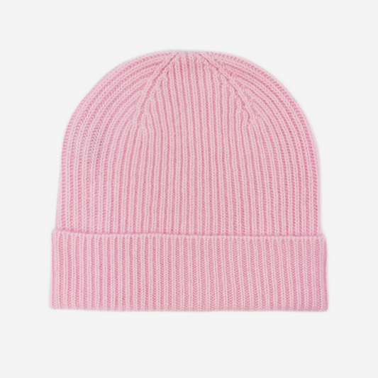 Pink Classic Ribbed Beanie