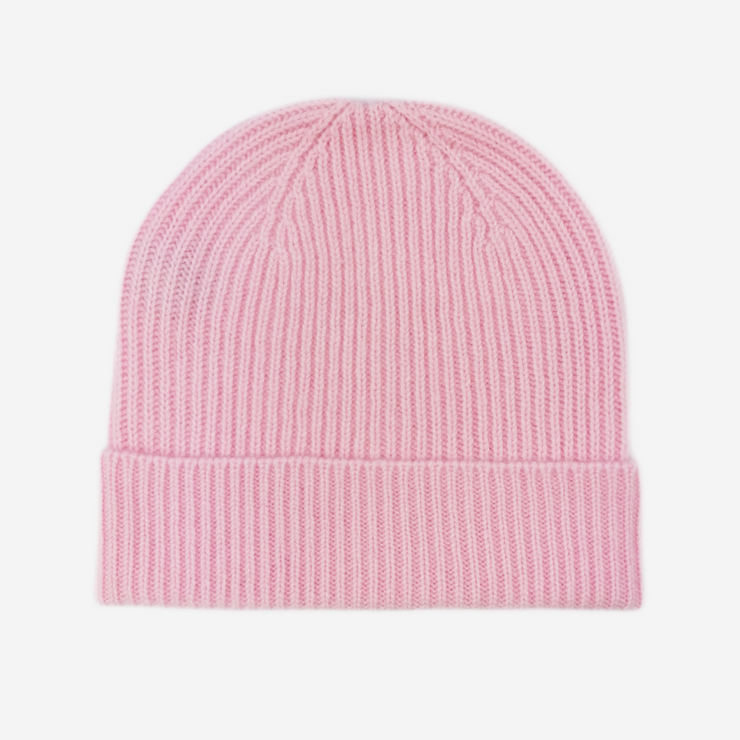 Soft Pink 3 Ply Classic Ribbed Beanie