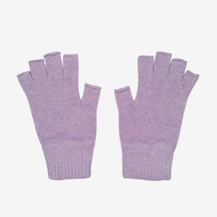 Fingerless Gloves - Soft Lavender Marl