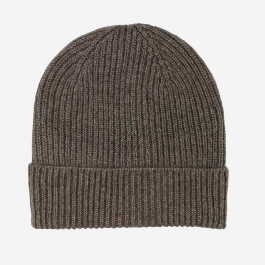 Dark Natural Classic Ribbed Beanie