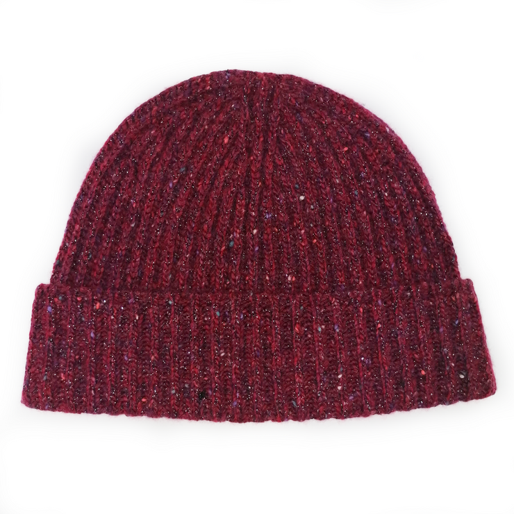 Ruby Ribbed Sparkle Beanie