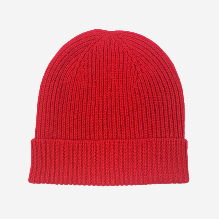 Red 3 Ply Classic Ribbed Beanie