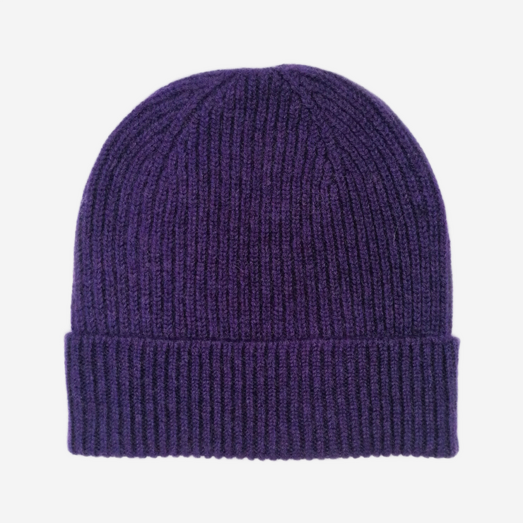 Purple 3 Ply Classic Ribbed Beanie
